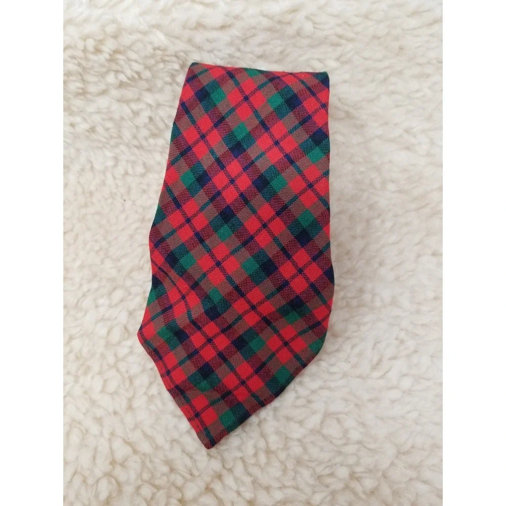 Botany Brand Tie Mens Necktie Slim Narrow VTG 50s 60s Skinny Wool Tartan USA